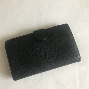 Authentic Chanel Pebbled Leather Caviar Wallet